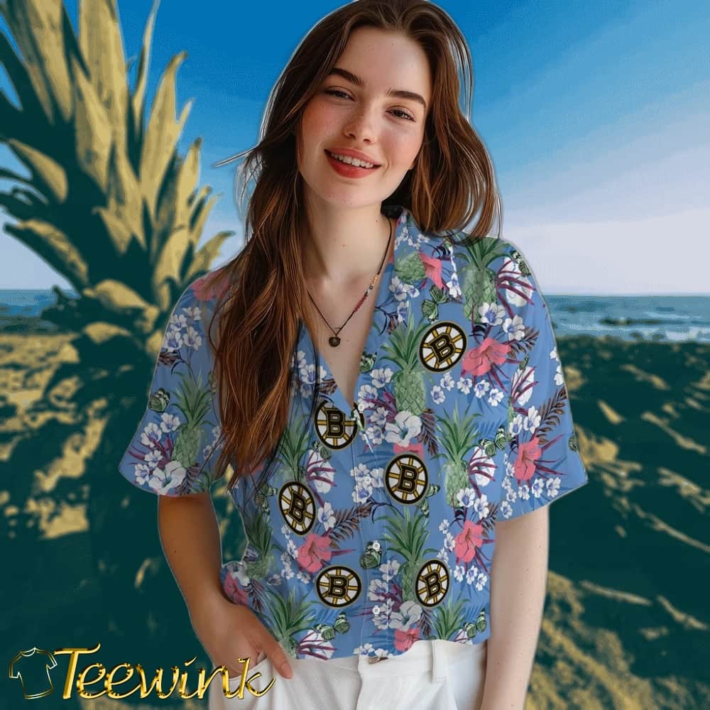 Boston Bruins Hawaiian Shirt – Pineapple Bouquet image 4 Boston Bruins Hawaiian Shirt – Pineapple Bouquet image 4