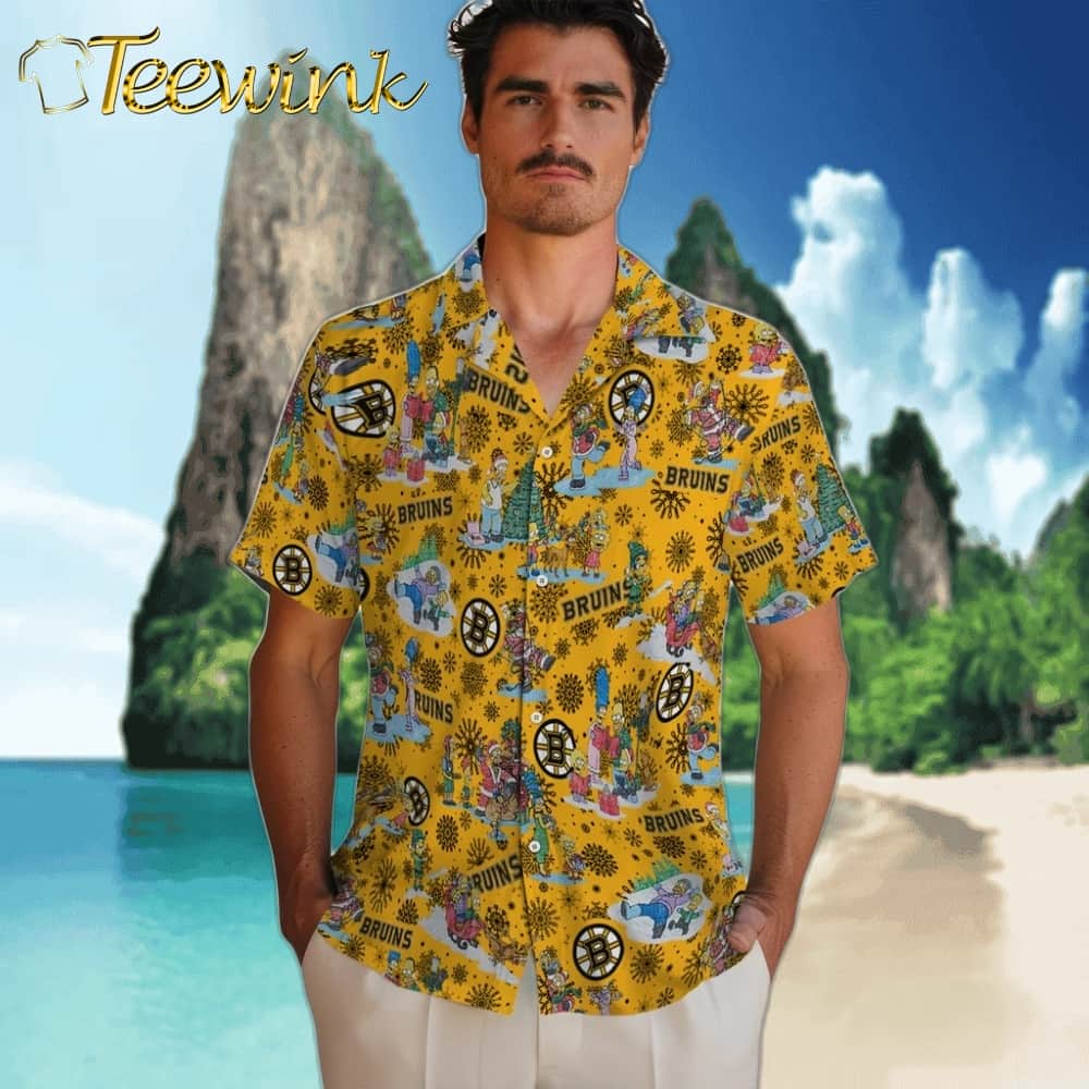 Boston Bruins Hawaiian Shirt – Simpsons Christmas image 2 Boston Bruins Hawaiian Shirt – Simpsons Christmas image 2