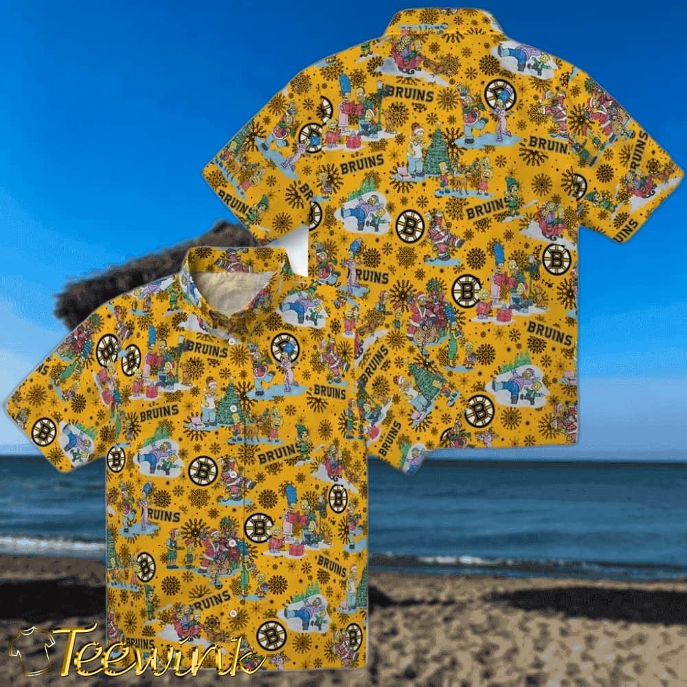 Boston Bruins Hawaiian Shirt – Simpsons Christmas image 3 Boston Bruins Hawaiian Shirt – Simpsons Christmas image 3