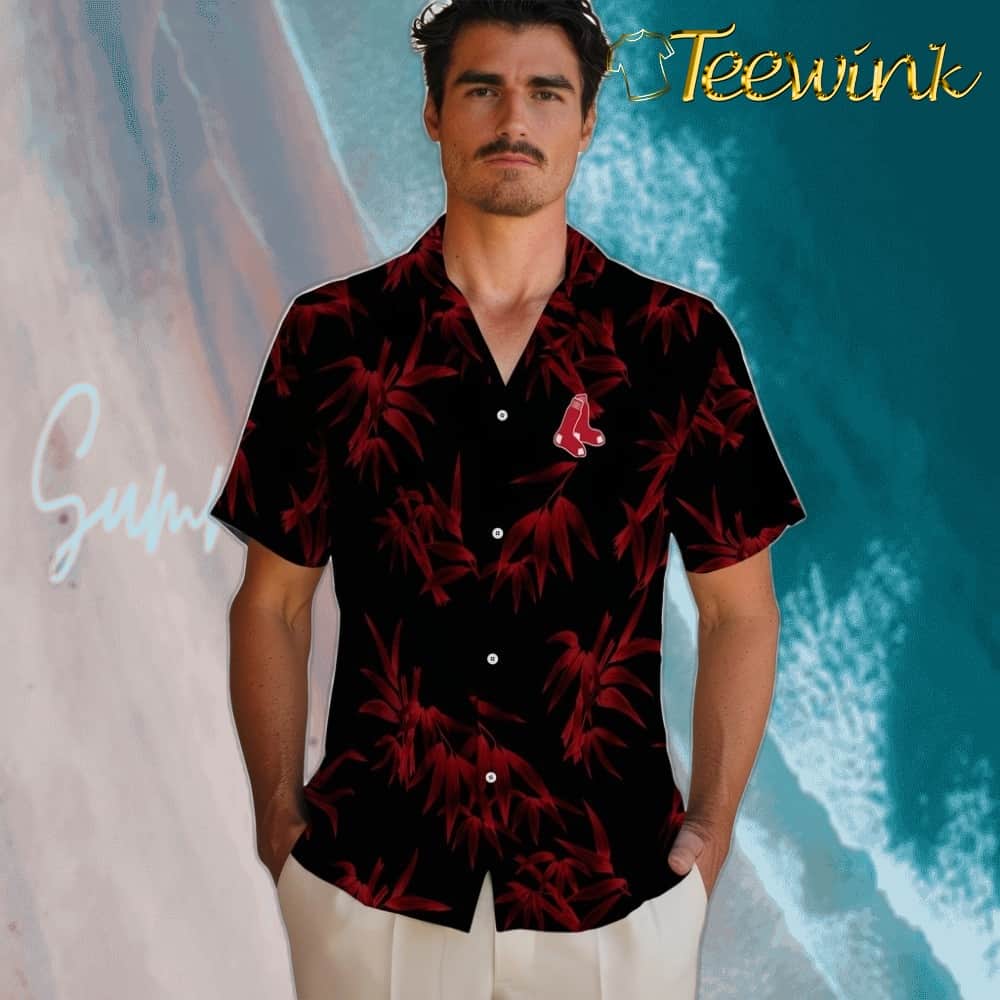 Boston Red Sox Hawaiian Shirt – Bamboo Branches image 2 Boston Red Sox Hawaiian Shirt – Bamboo Branches image 2