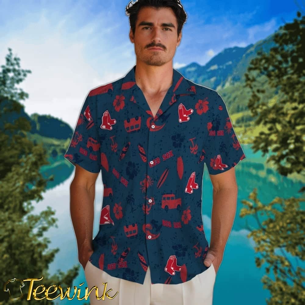 Boston Red Sox Hawaiian Shirt – Beach Vibe image 2 Boston Red Sox Hawaiian Shirt – Beach Vibe image 2