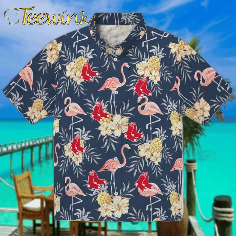 Boston Red Sox Hawaiian Shirt – Flamingo Hibiscus