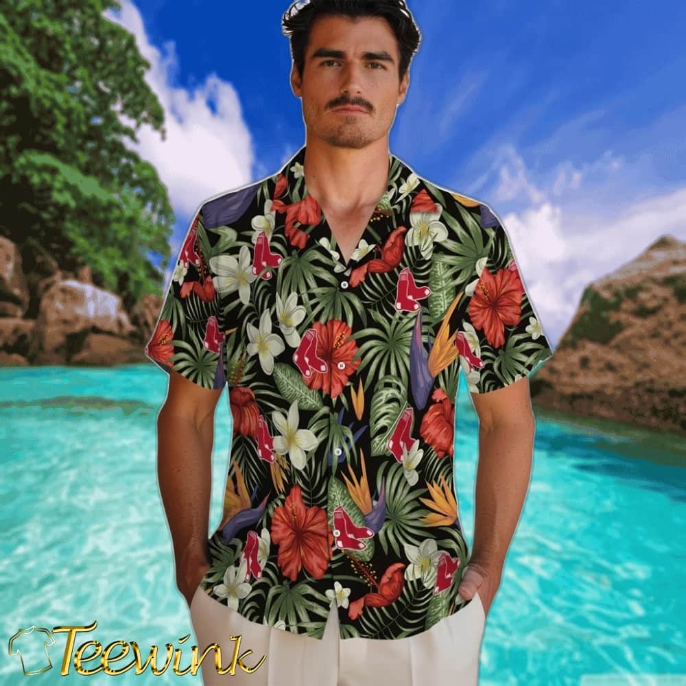 Boston Red Sox Hawaiian Shirt – Hawaii Floral Hibiscus image 2 Boston Red Sox Hawaiian Shirt – Hawaii Floral Hibiscus image 2
