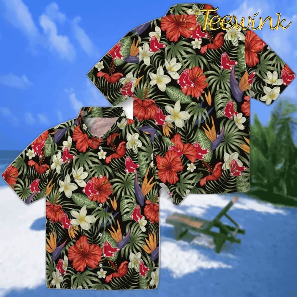 Boston Red Sox Hawaiian Shirt – Hawaii Floral Hibiscus image 3 Boston Red Sox Hawaiian Shirt – Hawaii Floral Hibiscus image 3