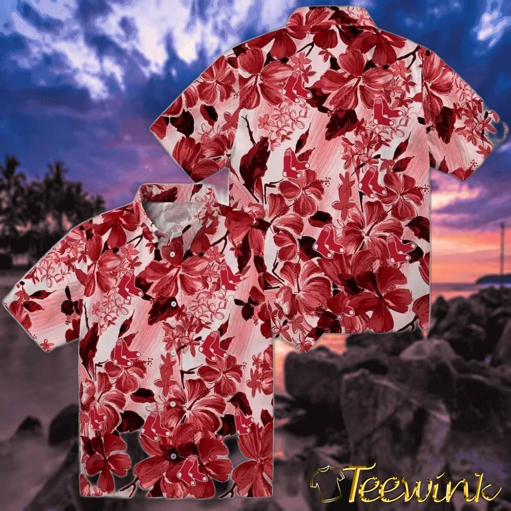Boston Red Sox Hawaiian Shirt – Hibiscus Arrangement image 3 Boston Red Sox Hawaiian Shirt – Hibiscus Arrangement image 3