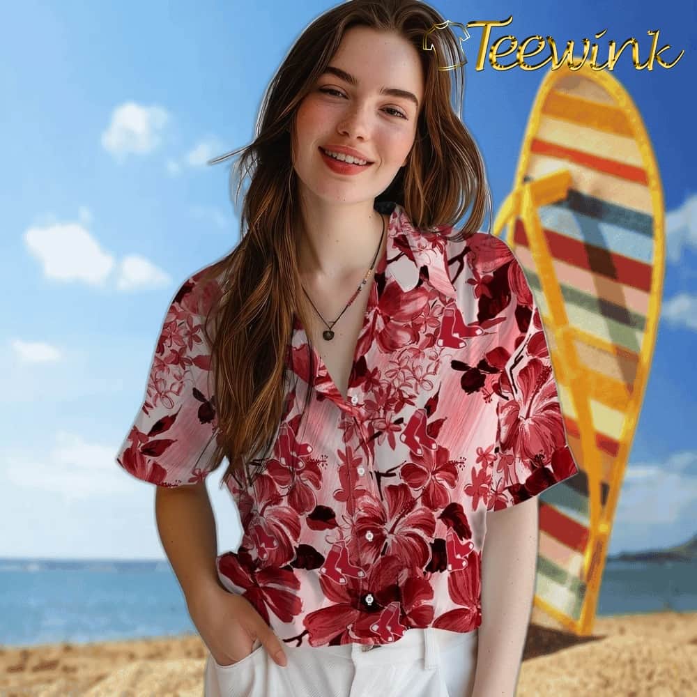 Boston Red Sox Hawaiian Shirt – Hibiscus Arrangement image 4 Boston Red Sox Hawaiian Shirt – Hibiscus Arrangement image 4