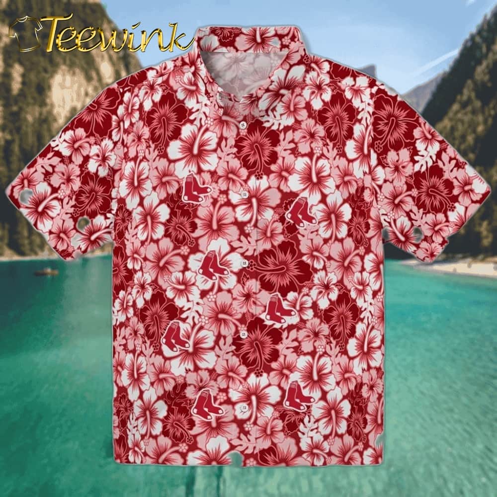 Boston Red Sox Hawaiian Shirt – Hibiscus Cluster