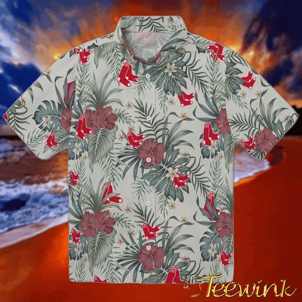 Boston Red Sox Hawaiian Shirt – Hibiscus Cluster