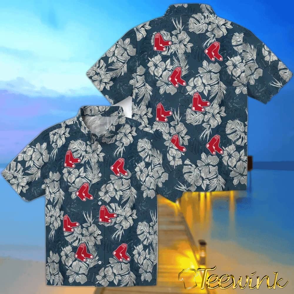 Boston Red Sox Hawaiian Shirt – Hibiscus Flowers image 3 Boston Red Sox Hawaiian Shirt – Hibiscus Flowers image 3