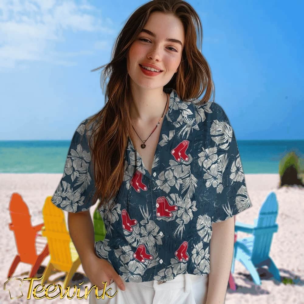 Boston Red Sox Hawaiian Shirt – Hibiscus Flowers image 4 Boston Red Sox Hawaiian Shirt – Hibiscus Flowers image 4