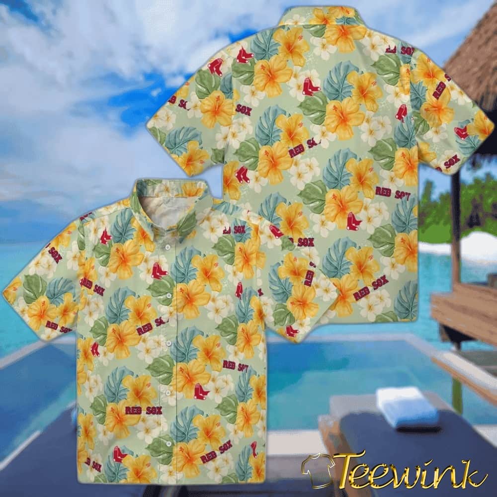 Boston Red Sox Hawaiian Shirt – Hibiscus Mood image 3 Boston Red Sox Hawaiian Shirt – Hibiscus Mood image 3