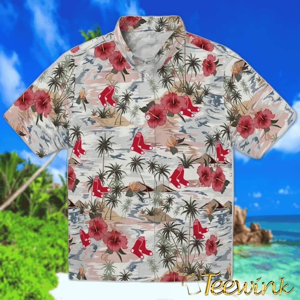 Boston Red Sox Hawaiian Shirt – Hibiscus Overlay Boston Red Sox Hawaiian Shirt – Hibiscus Overlay