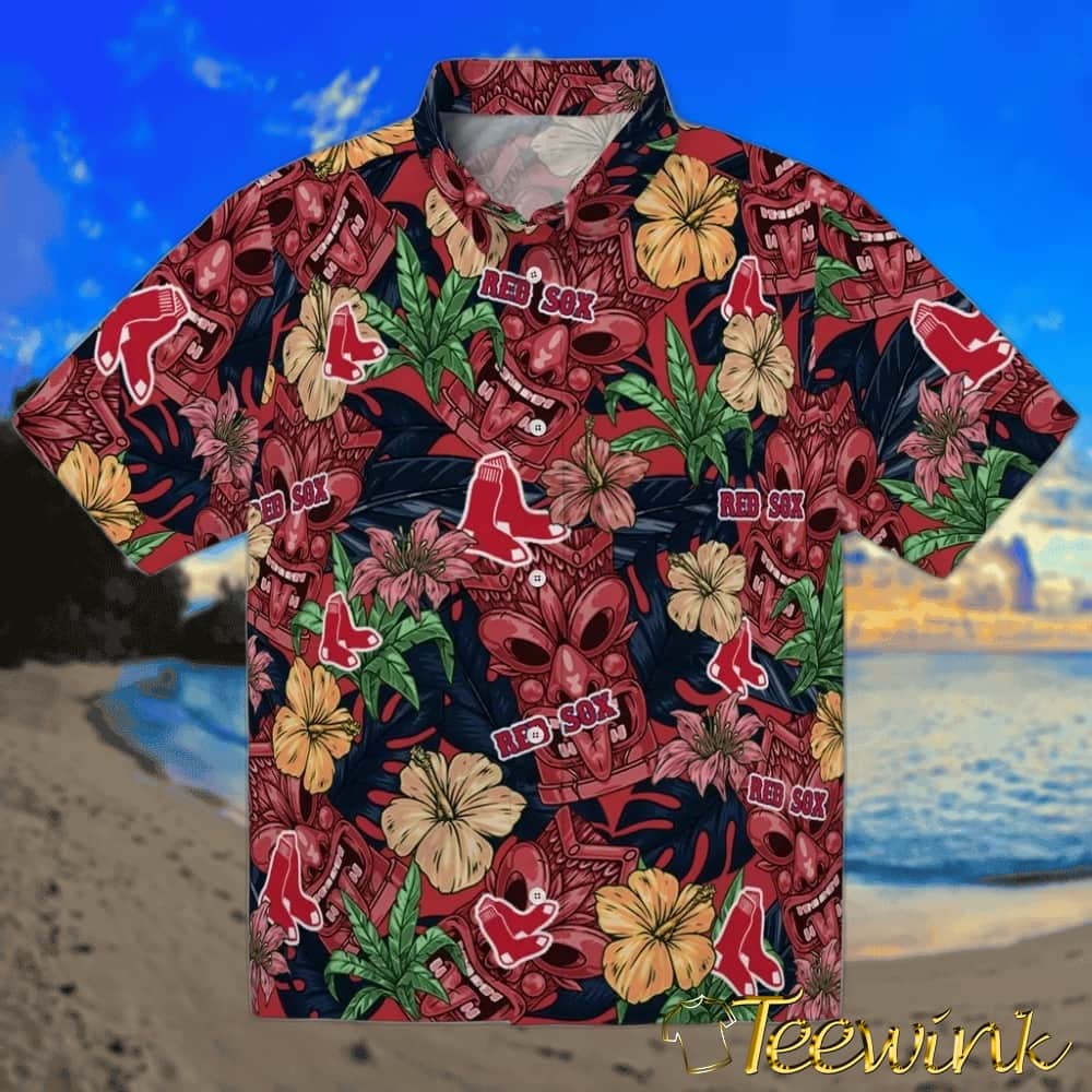 Boston Red Sox Hawaiian Shirt – Hibiscus Tiki Jungle