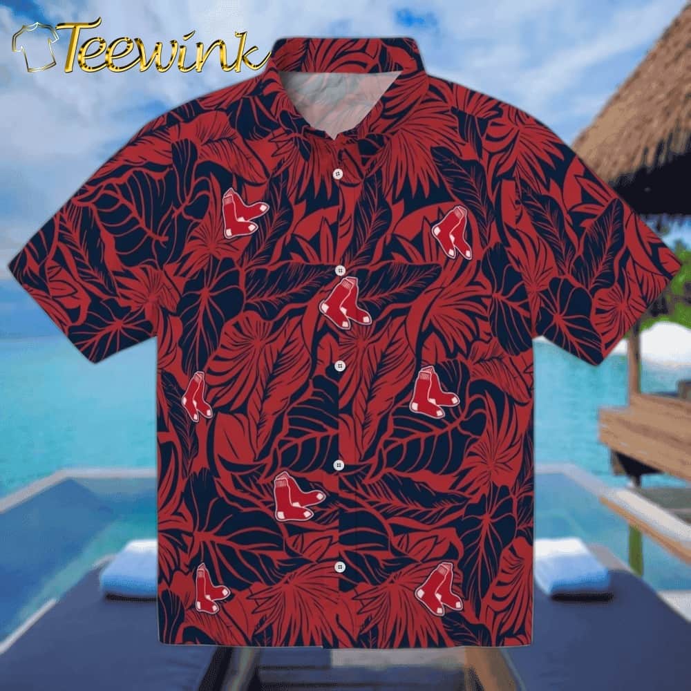 Boston Red Sox Hawaiian Shirt – Palm And Clouds Boston Red Sox Hawaiian Shirt – Palm And Clouds