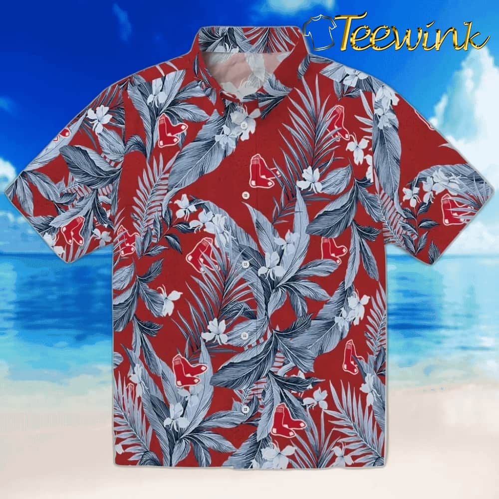 Boston Red Sox Hawaiian Shirt – Palm And Clouds Boston Red Sox Hawaiian Shirt – Palm And Clouds
