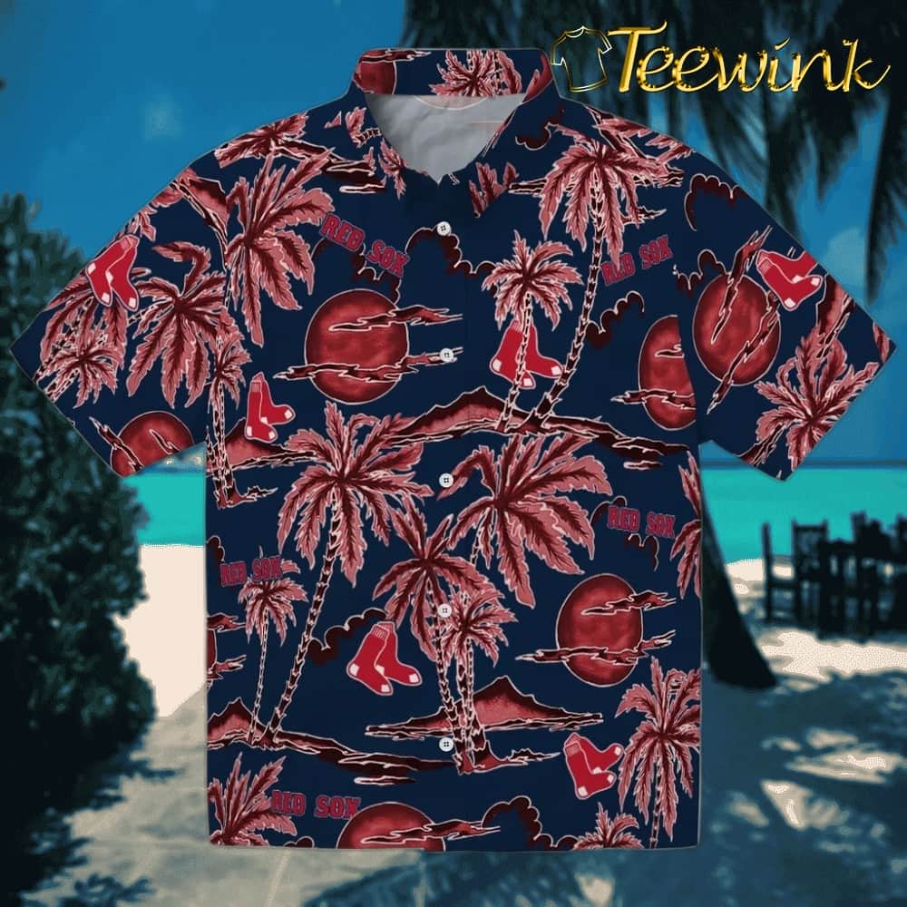 Boston Red Sox Hawaiian Shirt – Palm Sunset