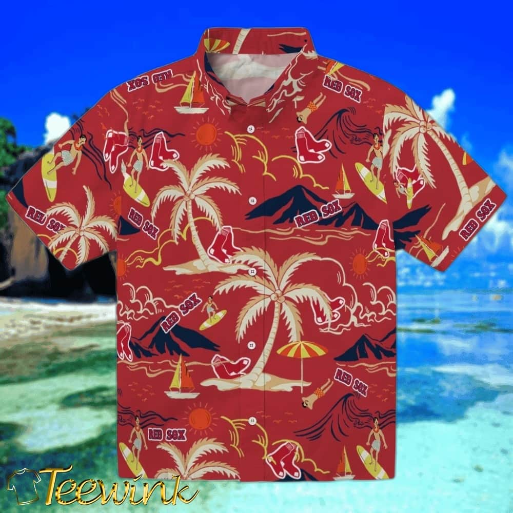 Boston Red Sox Hawaiian Shirt – Palm Tree Island