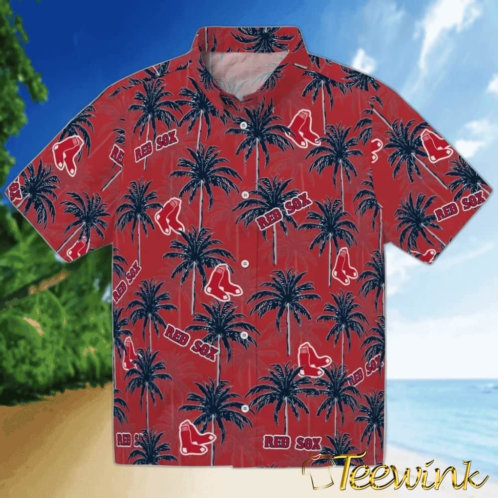 Boston Red Sox Hawaiian Shirt – Palm Tree Motif