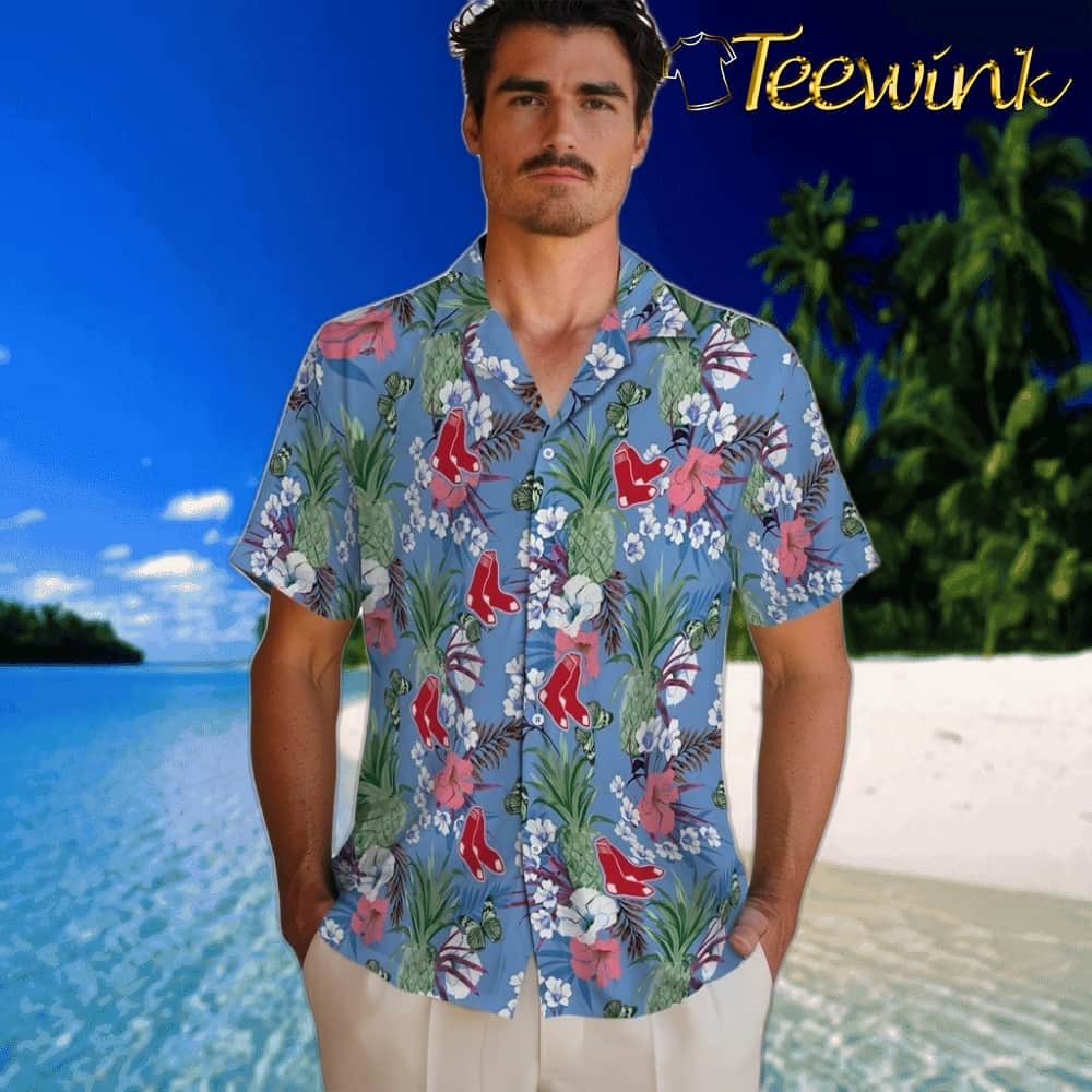 Boston Red Sox Hawaiian Shirt – Pineapple Bouquet image 2 Boston Red Sox Hawaiian Shirt – Pineapple Bouquet image 2