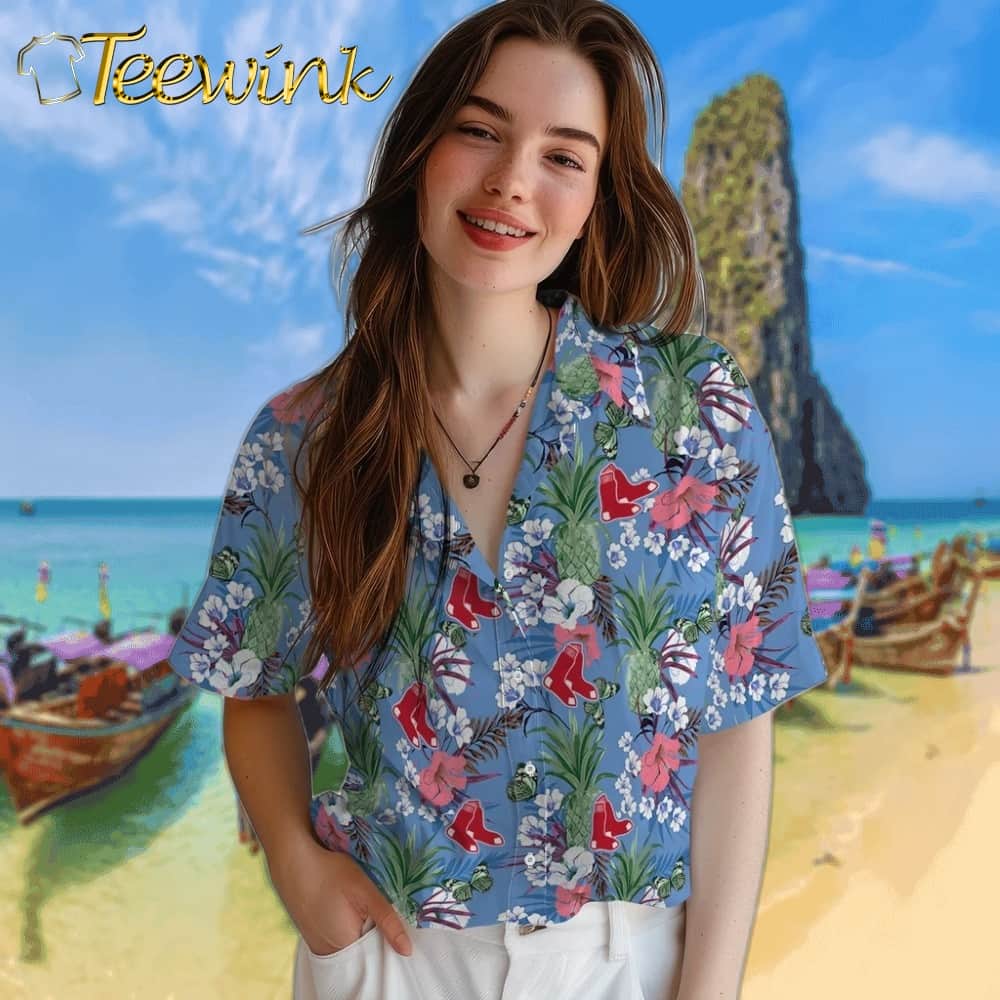 Boston Red Sox Hawaiian Shirt – Pineapple Bouquet image 4 Boston Red Sox Hawaiian Shirt – Pineapple Bouquet image 4