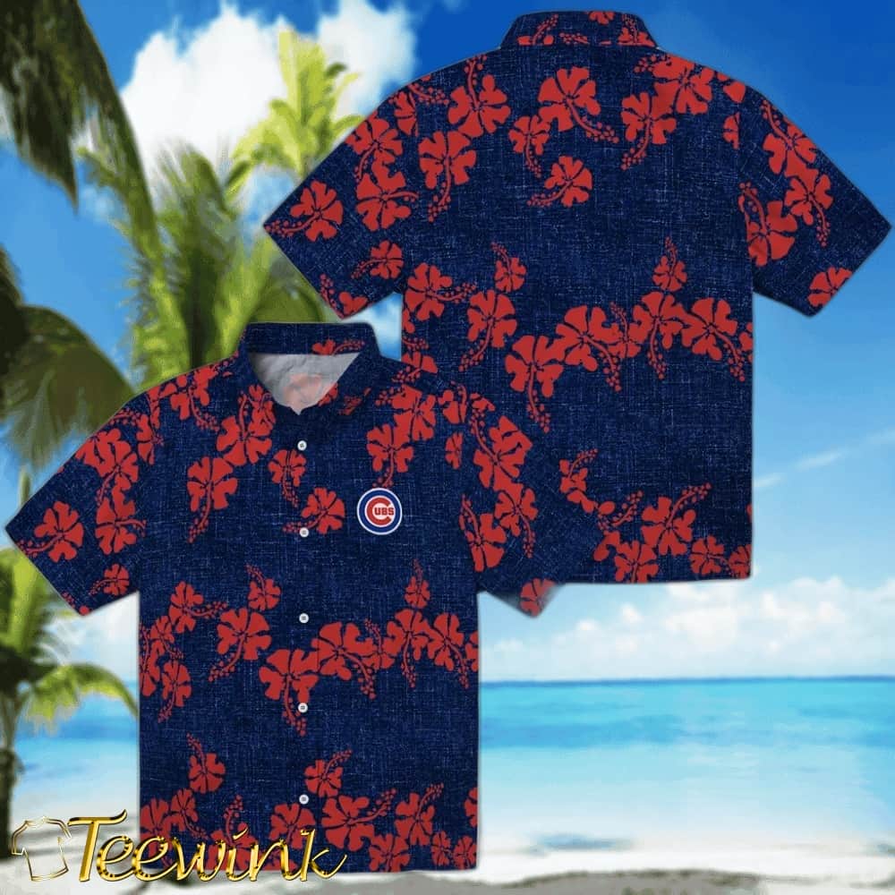 Chicago Cubs Hawaiian Shirt – 50th State Flower image 3 Chicago Cubs Hawaiian Shirt – 50th State Flower image 3
