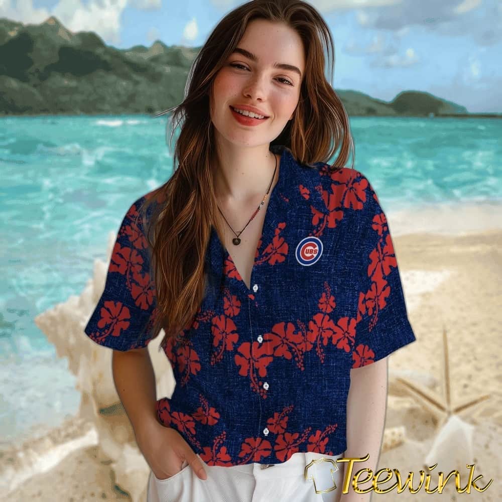 Chicago Cubs Hawaiian Shirt – 50th State Flower image 4 Chicago Cubs Hawaiian Shirt – 50th State Flower image 4