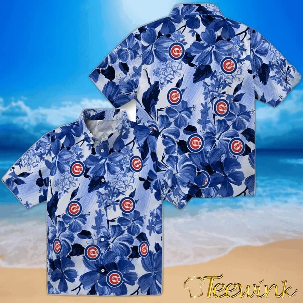 Chicago Cubs Hawaiian Shirt – Hibiscus Arrangement image 3 Chicago Cubs Hawaiian Shirt – Hibiscus Arrangement image 3