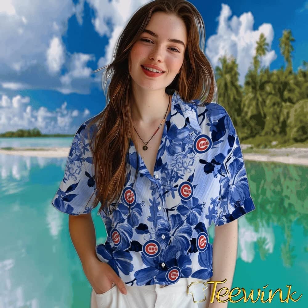 Chicago Cubs Hawaiian Shirt – Hibiscus Arrangement image 4 Chicago Cubs Hawaiian Shirt – Hibiscus Arrangement image 4
