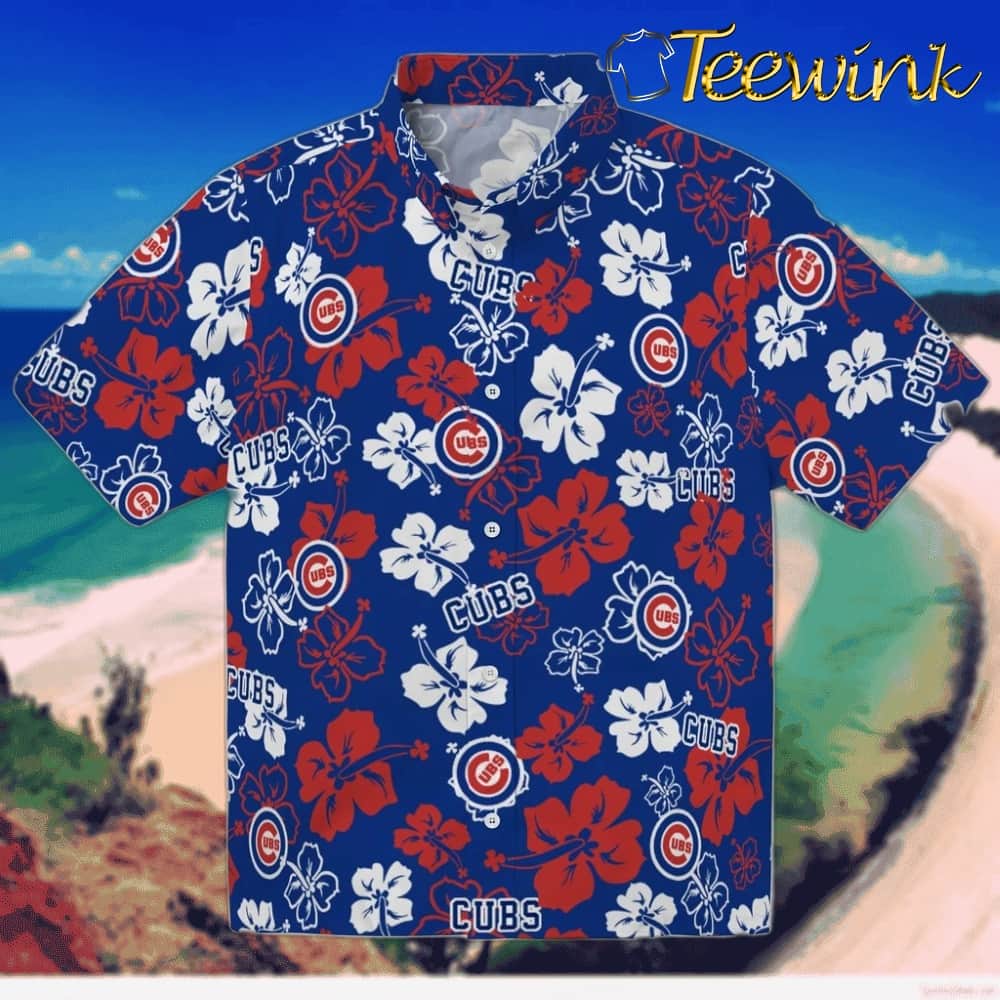 Chicago Cubs Hawaiian Shirt – Hibiscus Flower Design