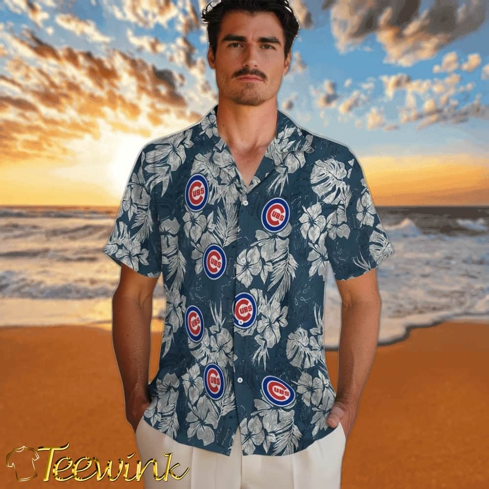 Chicago Cubs Hawaiian Shirt – Hibiscus Flowers image 2 Chicago Cubs Hawaiian Shirt – Hibiscus Flowers image 2