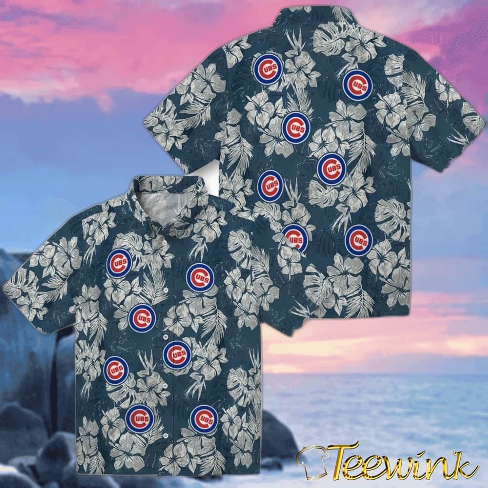 Chicago Cubs Hawaiian Shirt – Hibiscus Flowers image 3 Chicago Cubs Hawaiian Shirt – Hibiscus Flowers image 3