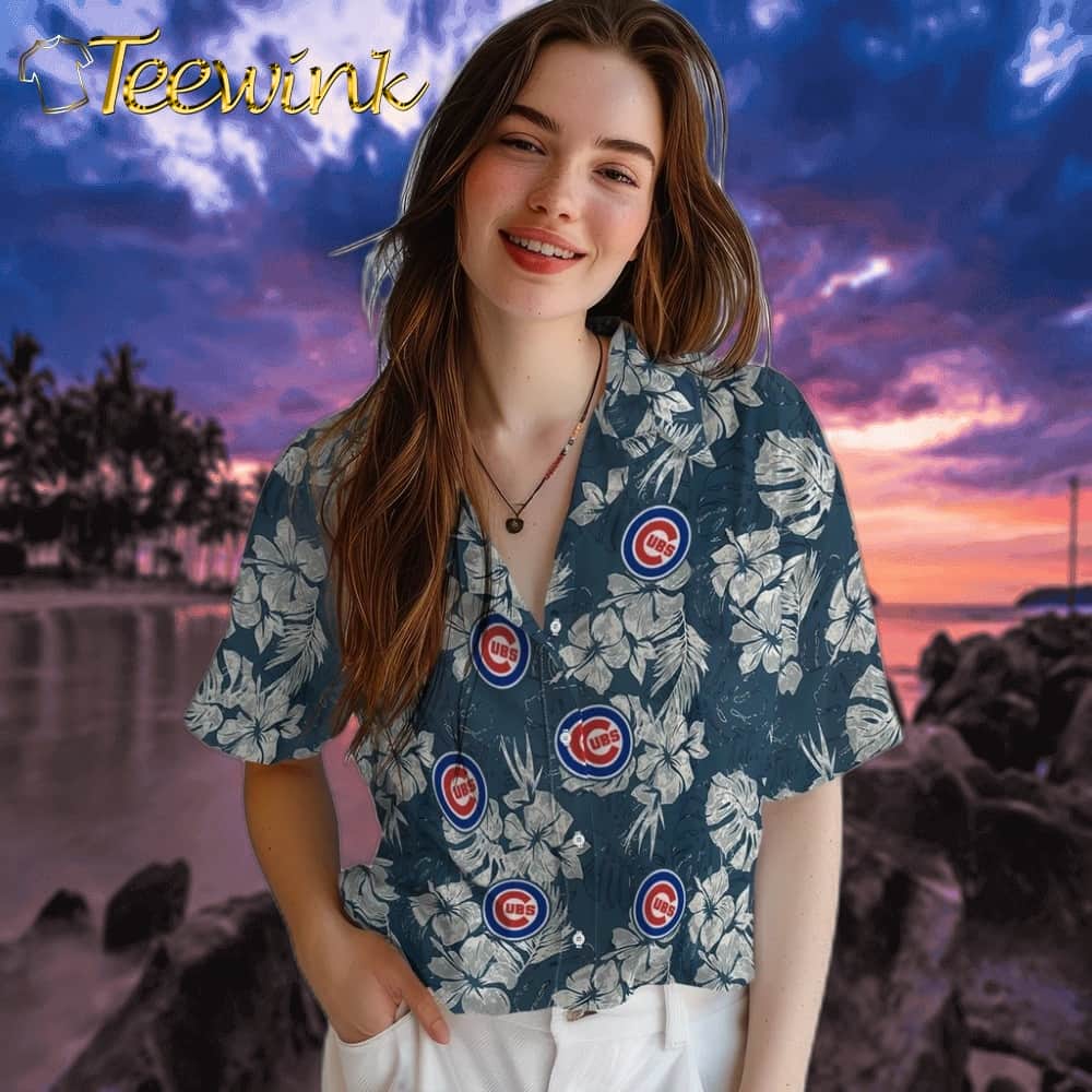 Chicago Cubs Hawaiian Shirt – Hibiscus Flowers image 4 Chicago Cubs Hawaiian Shirt – Hibiscus Flowers image 4