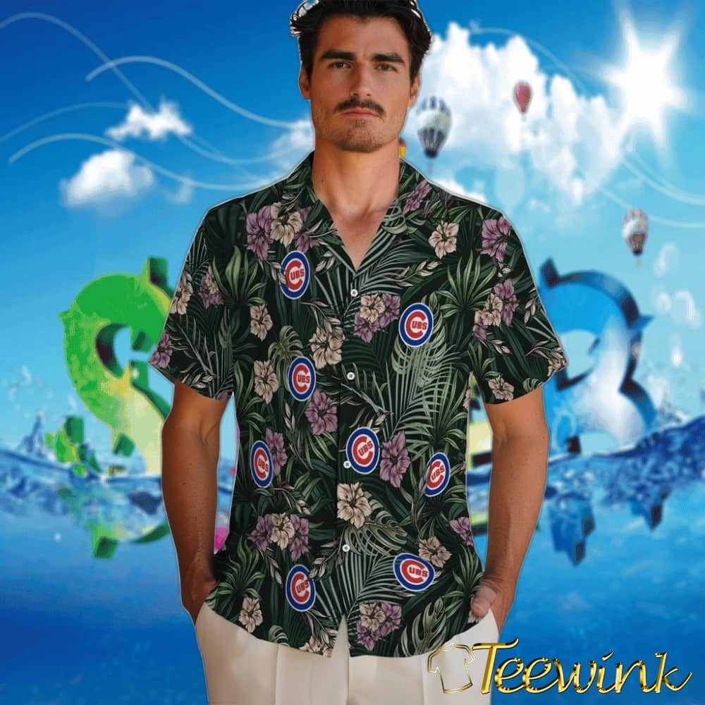 Chicago Cubs Hawaiian Shirt – Hibiscus Leaves Pattern image 2 Chicago Cubs Hawaiian Shirt – Hibiscus Leaves Pattern image 2