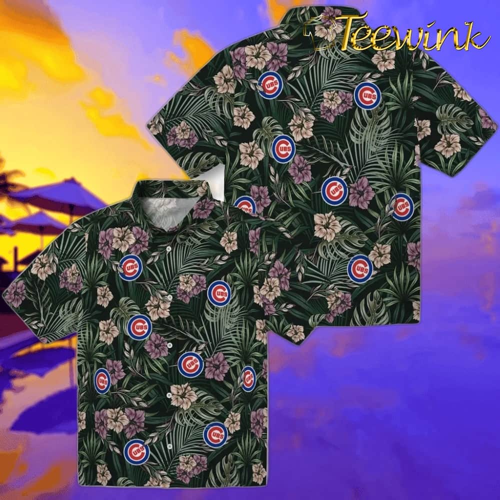 Chicago Cubs Hawaiian Shirt – Hibiscus Leaves Pattern image 3 Chicago Cubs Hawaiian Shirt – Hibiscus Leaves Pattern image 3