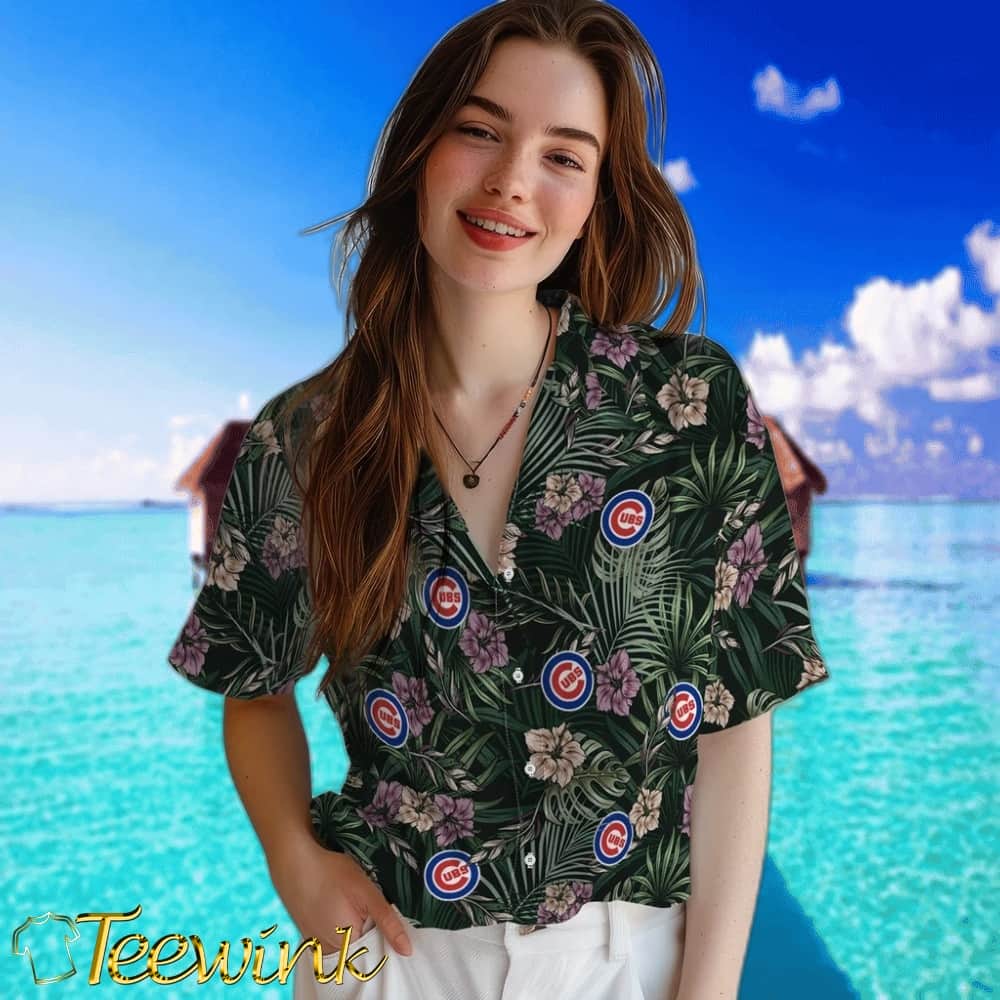 Chicago Cubs Hawaiian Shirt – Hibiscus Leaves Pattern image 4 Chicago Cubs Hawaiian Shirt – Hibiscus Leaves Pattern image 4