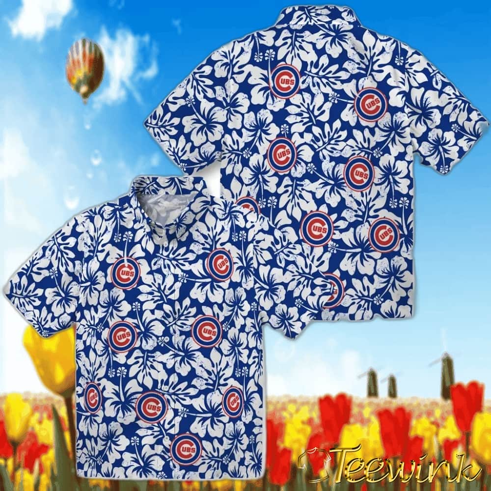 Chicago Cubs Hawaiian Shirt – Hibiscus Motif image 3 Chicago Cubs Hawaiian Shirt – Hibiscus Motif image 3