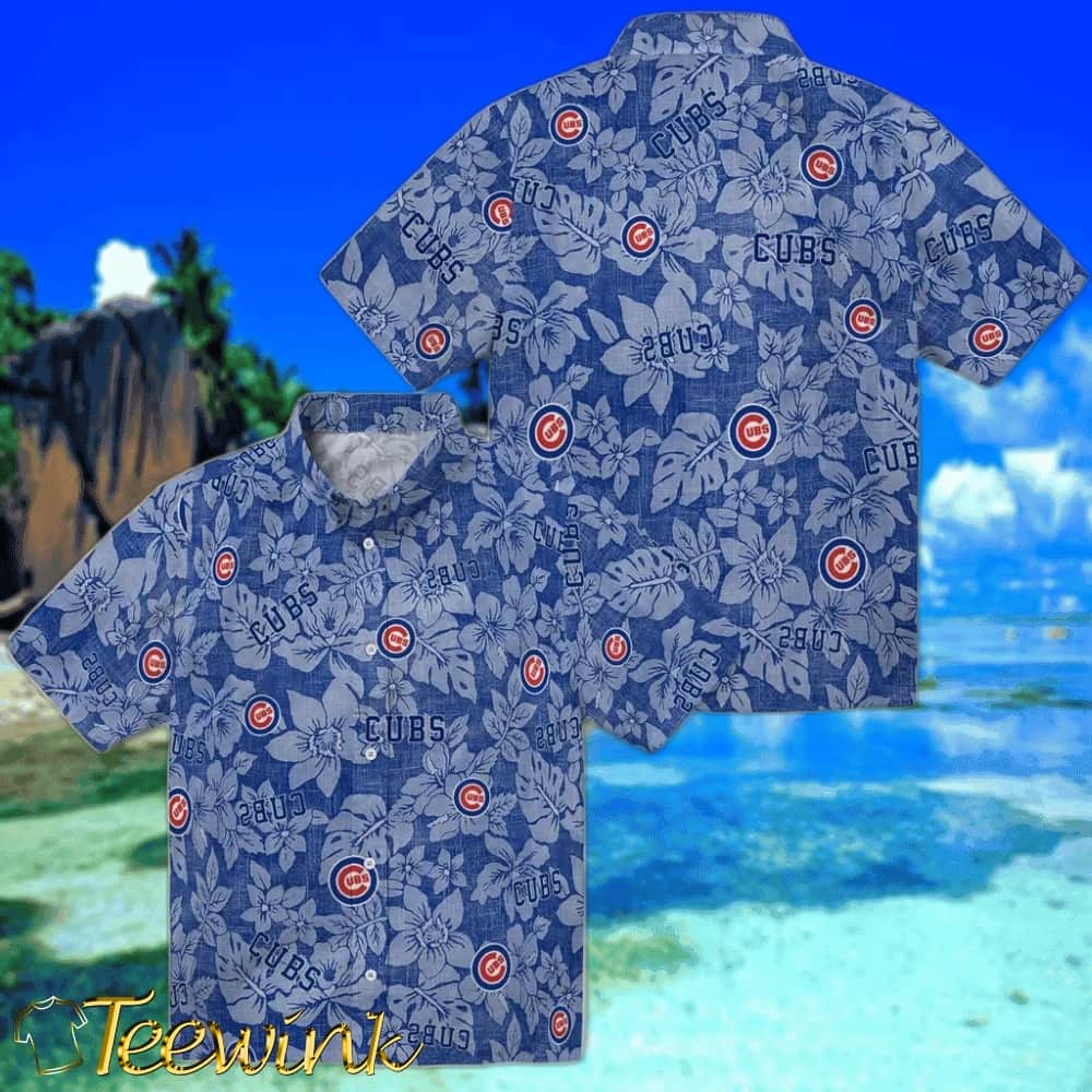 Chicago Cubs Hawaiian Shirt – Hibiscus Oasis image 3 Chicago Cubs Hawaiian Shirt – Hibiscus Oasis image 3