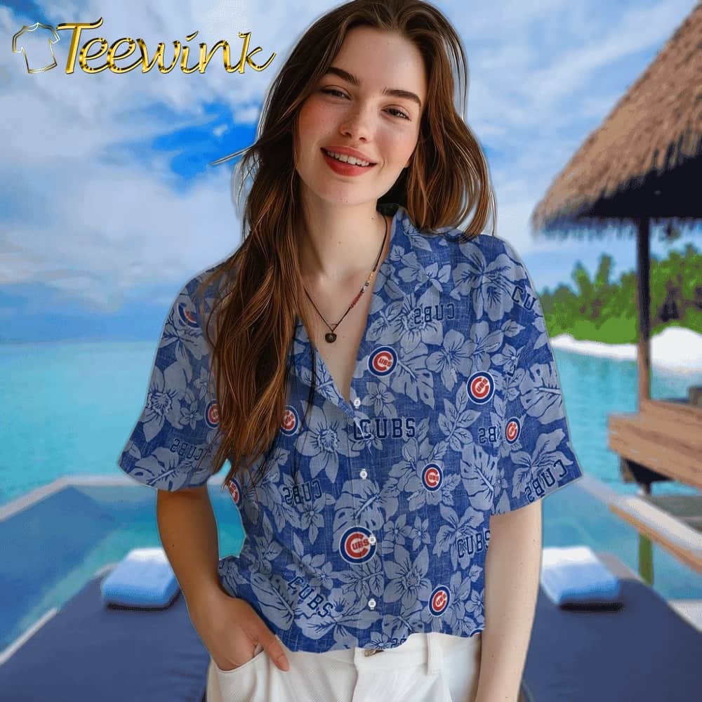 Chicago Cubs Hawaiian Shirt – Hibiscus Oasis image 4 Chicago Cubs Hawaiian Shirt – Hibiscus Oasis image 4