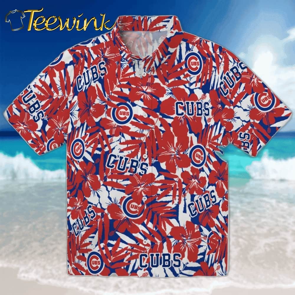 Chicago Cubs Hawaiian Shirt – Hibiscus Overlay