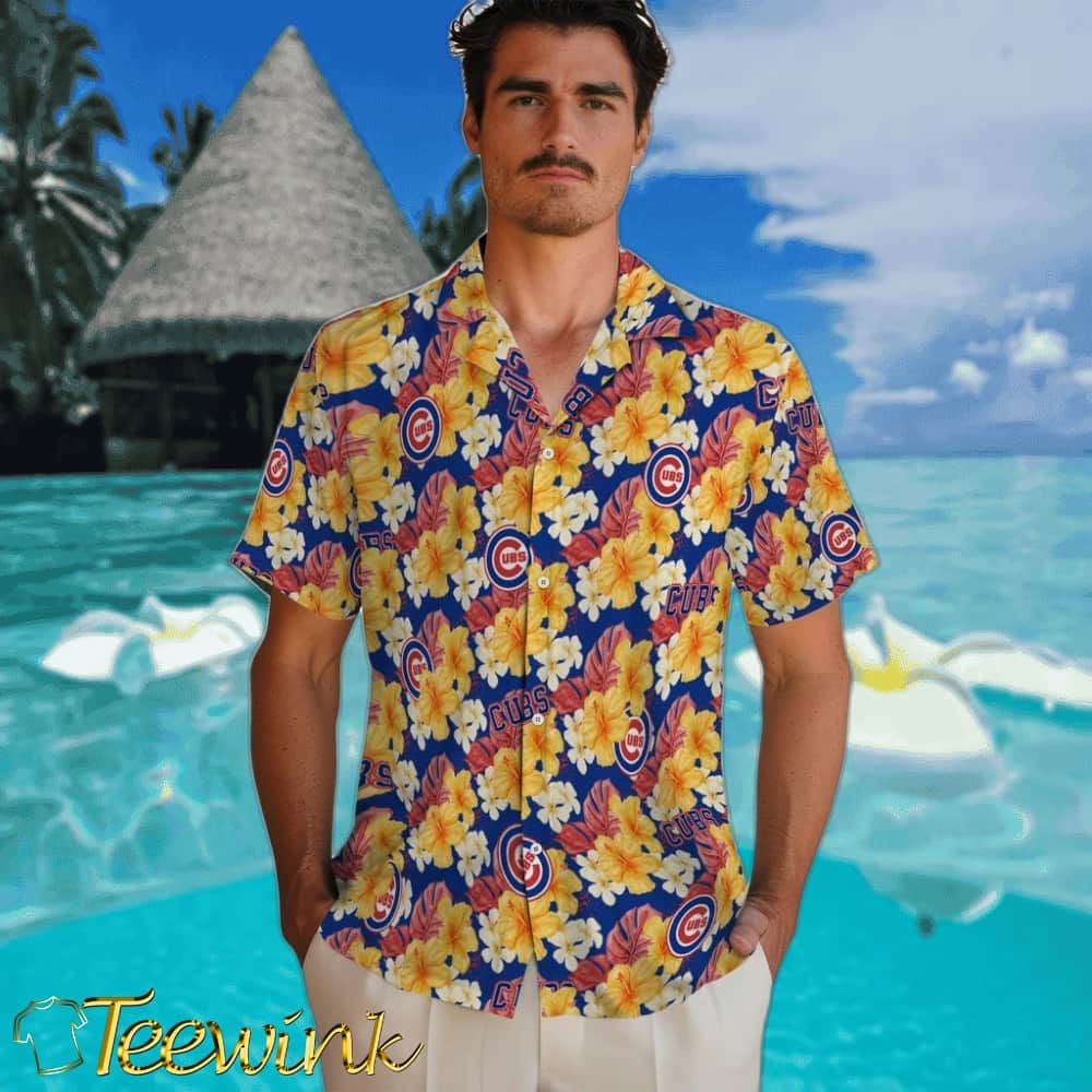 Chicago Cubs Hawaiian Shirt – Hibiscus Tropics image 2 Chicago Cubs Hawaiian Shirt – Hibiscus Tropics image 2