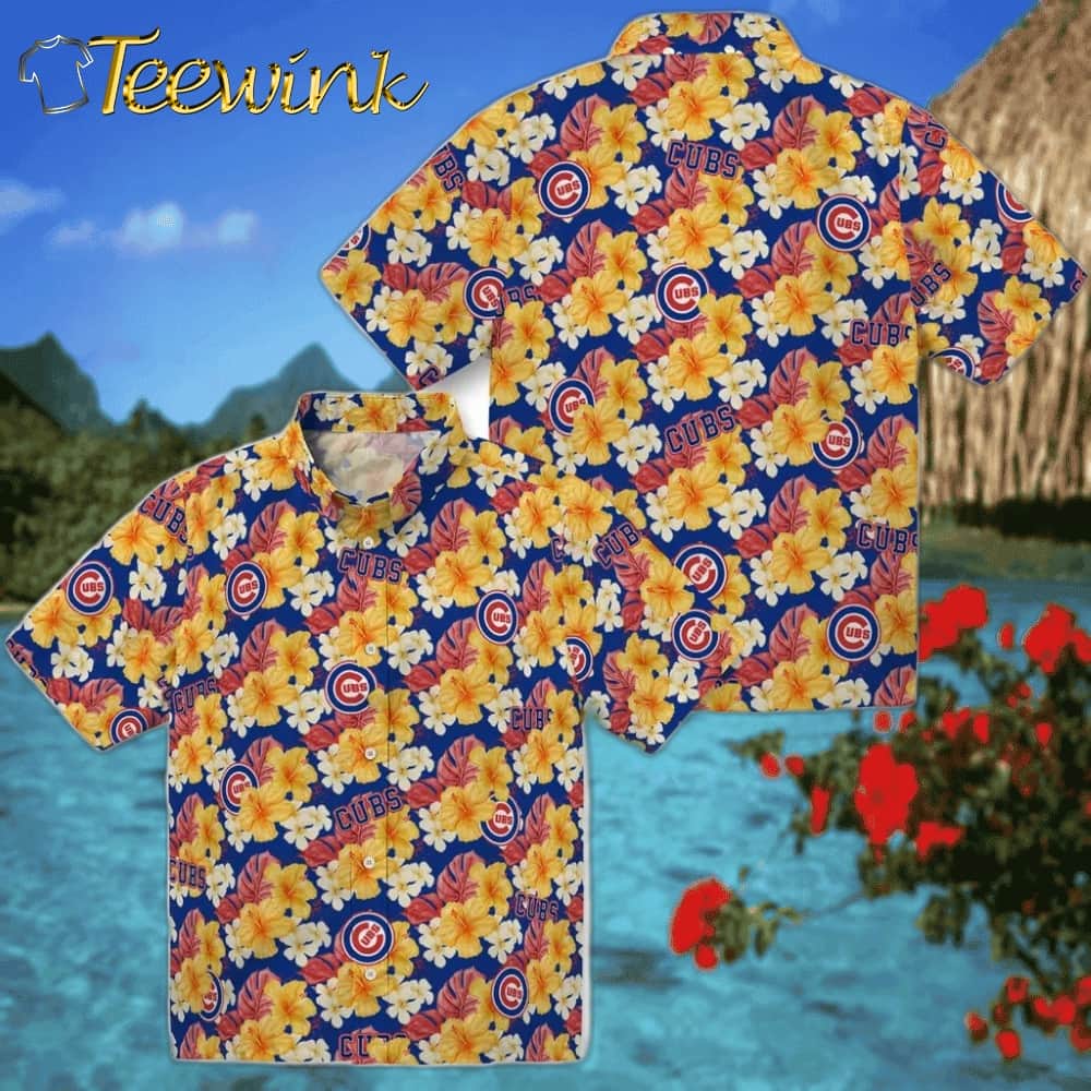 Chicago Cubs Hawaiian Shirt – Hibiscus Tropics image 3 Chicago Cubs Hawaiian Shirt – Hibiscus Tropics image 3
