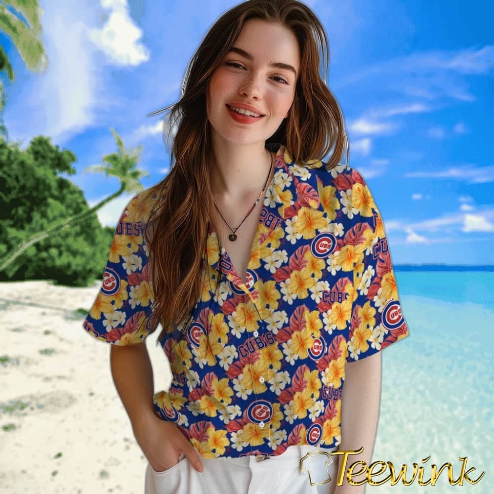 Chicago Cubs Hawaiian Shirt – Hibiscus Tropics image 4 Chicago Cubs Hawaiian Shirt – Hibiscus Tropics image 4