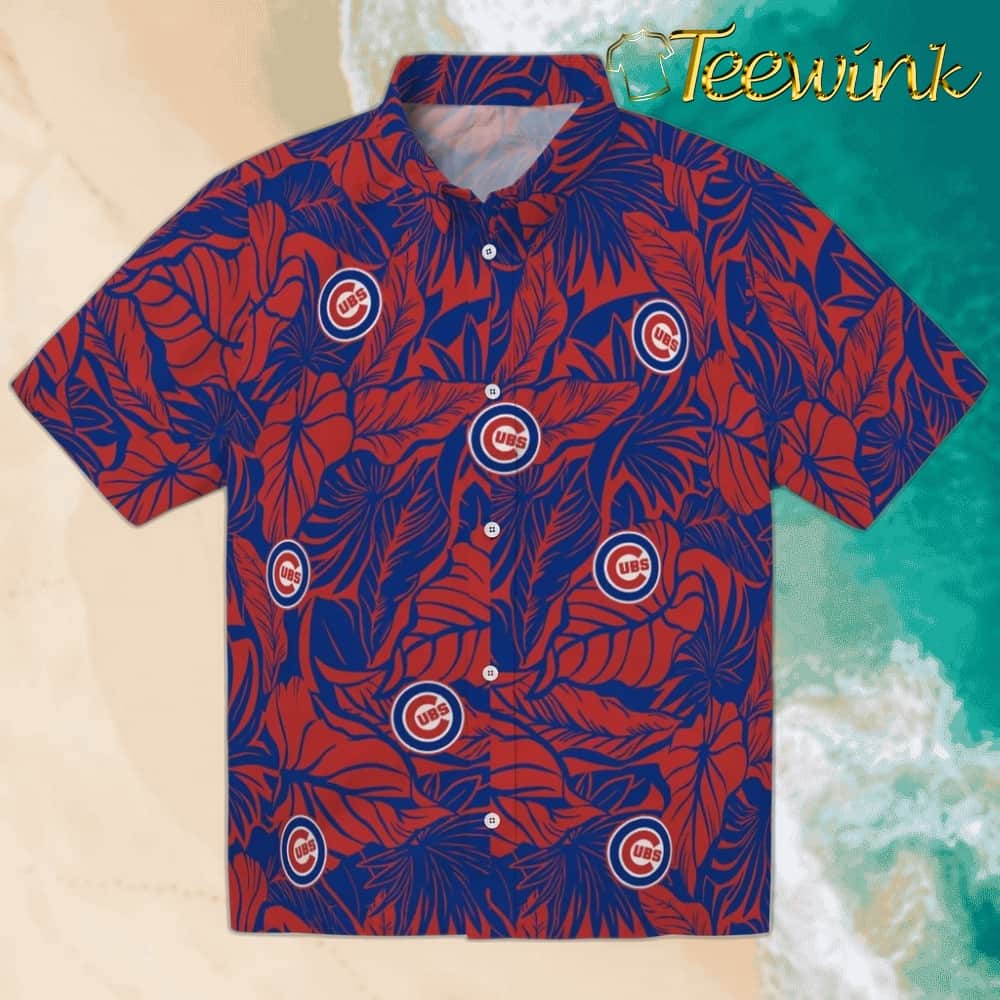 Chicago Cubs Hawaiian Shirt – Leaf Outline