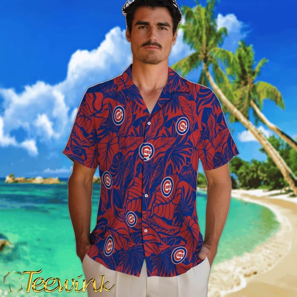 Chicago Cubs Hawaiian Shirt – Monstera Layer image 2 Chicago Cubs Hawaiian Shirt – Monstera Layer image 2