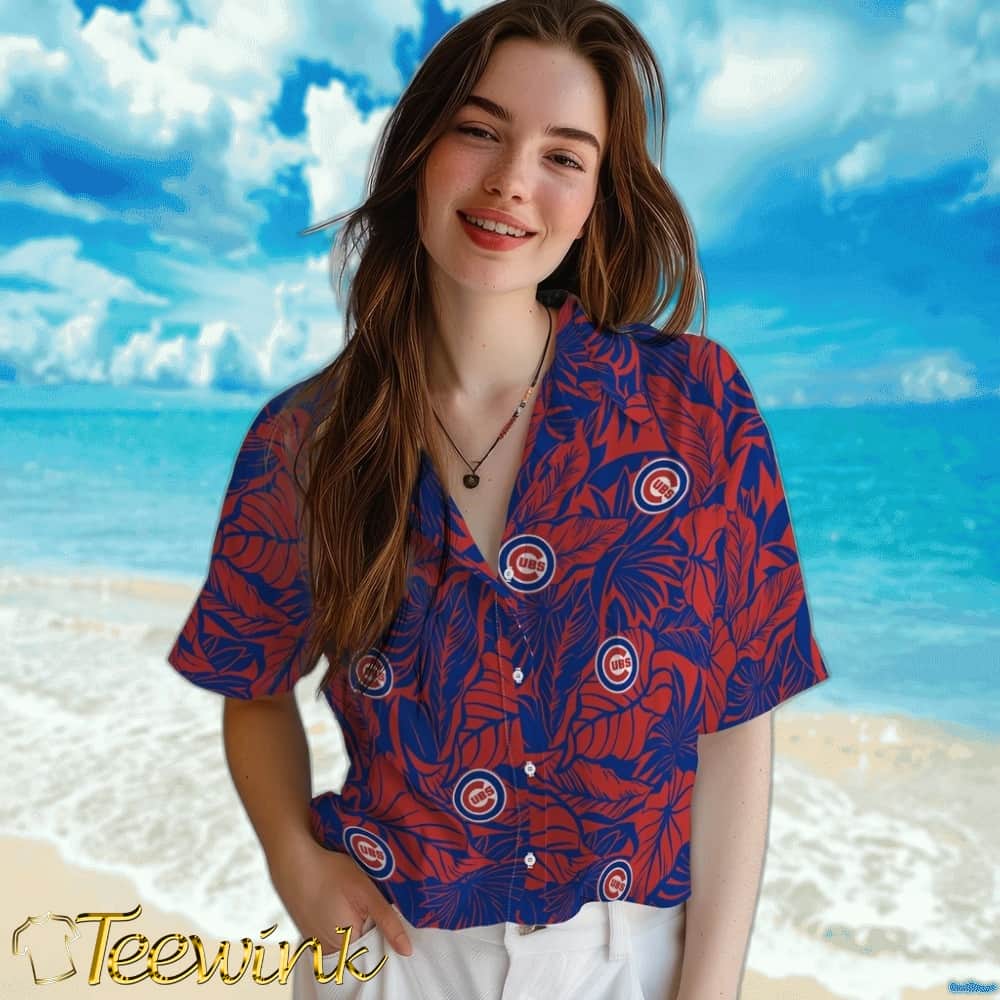 Chicago Cubs Hawaiian Shirt – Monstera Layer image 4 Chicago Cubs Hawaiian Shirt – Monstera Layer image 4