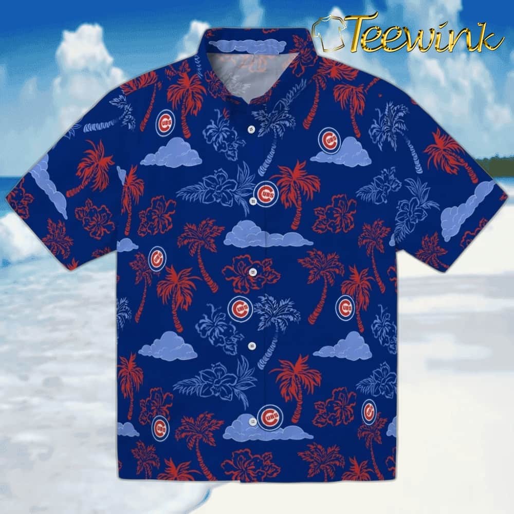 Chicago Cubs Hawaiian Shirt – Palm And Clouds