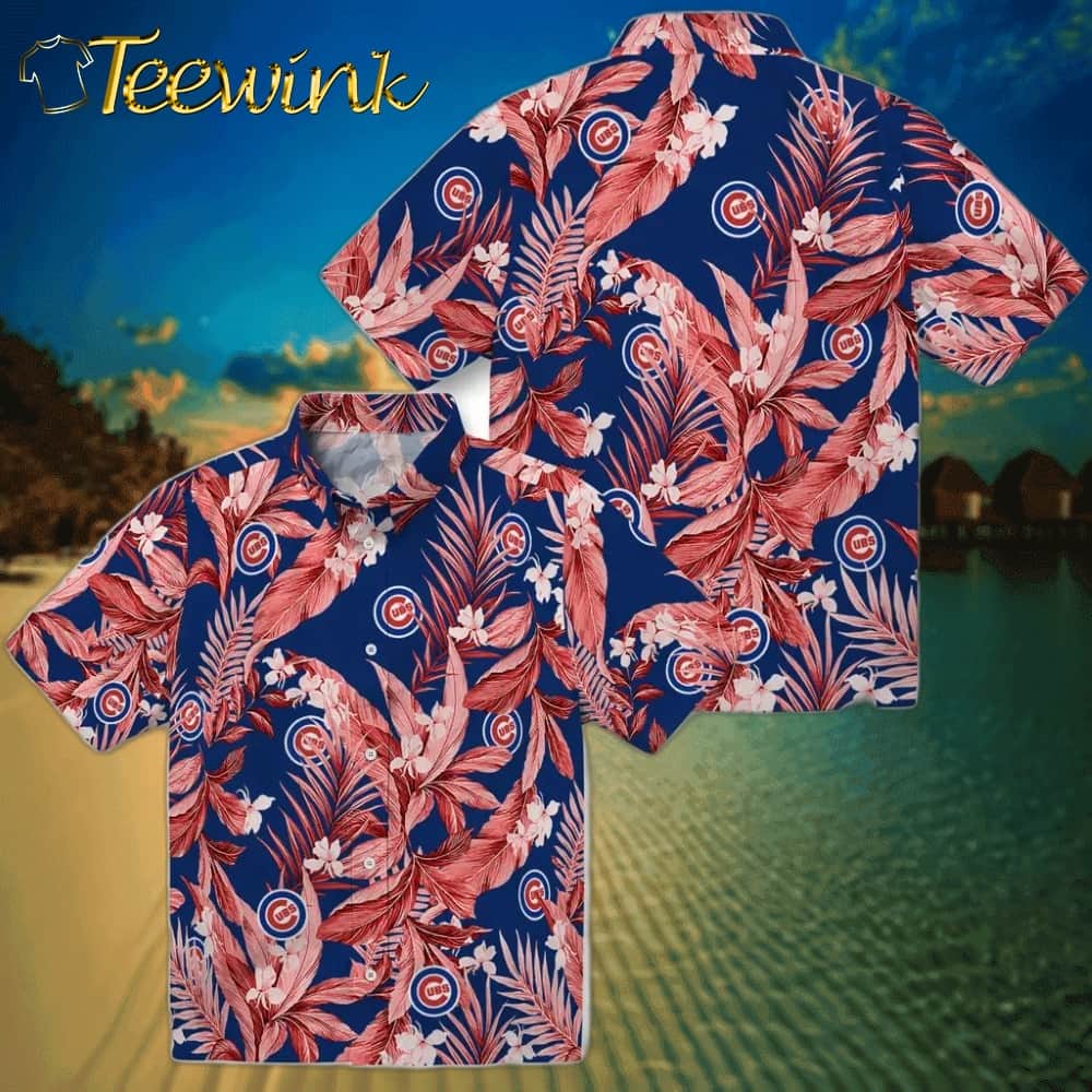 Chicago Cubs Hawaiian Shirt – Palm Leaves image 3 Chicago Cubs Hawaiian Shirt – Palm Leaves image 3