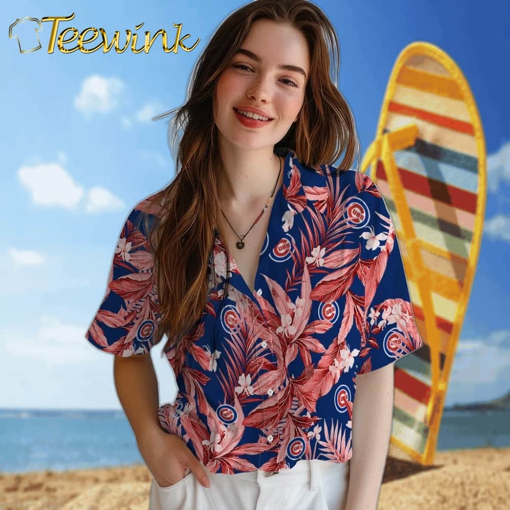 Chicago Cubs Hawaiian Shirt – Palm Leaves image 4 Chicago Cubs Hawaiian Shirt – Palm Leaves image 4