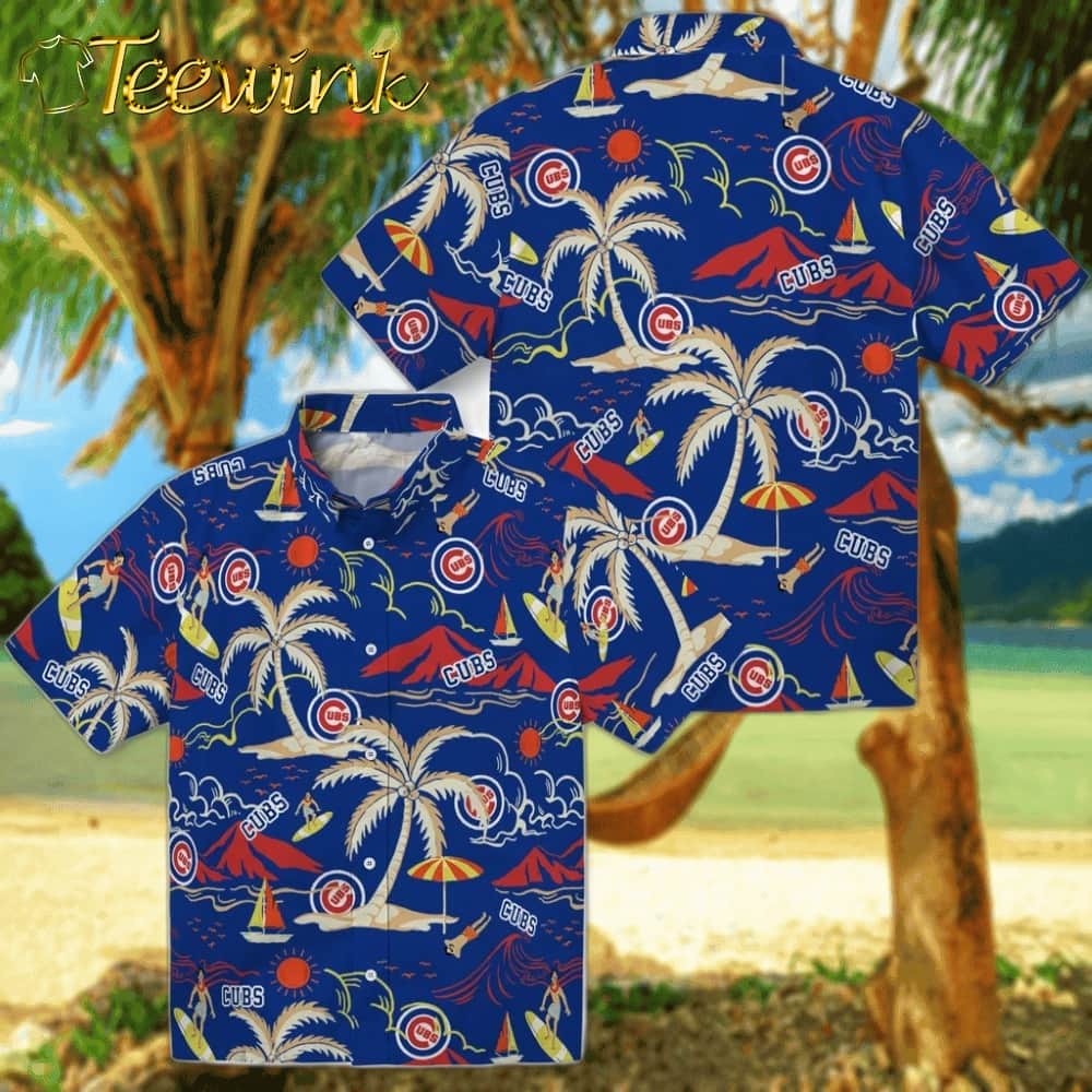 Chicago Cubs Hawaiian Shirt – Palm Tree Island image 3 Chicago Cubs Hawaiian Shirt – Palm Tree Island image 3