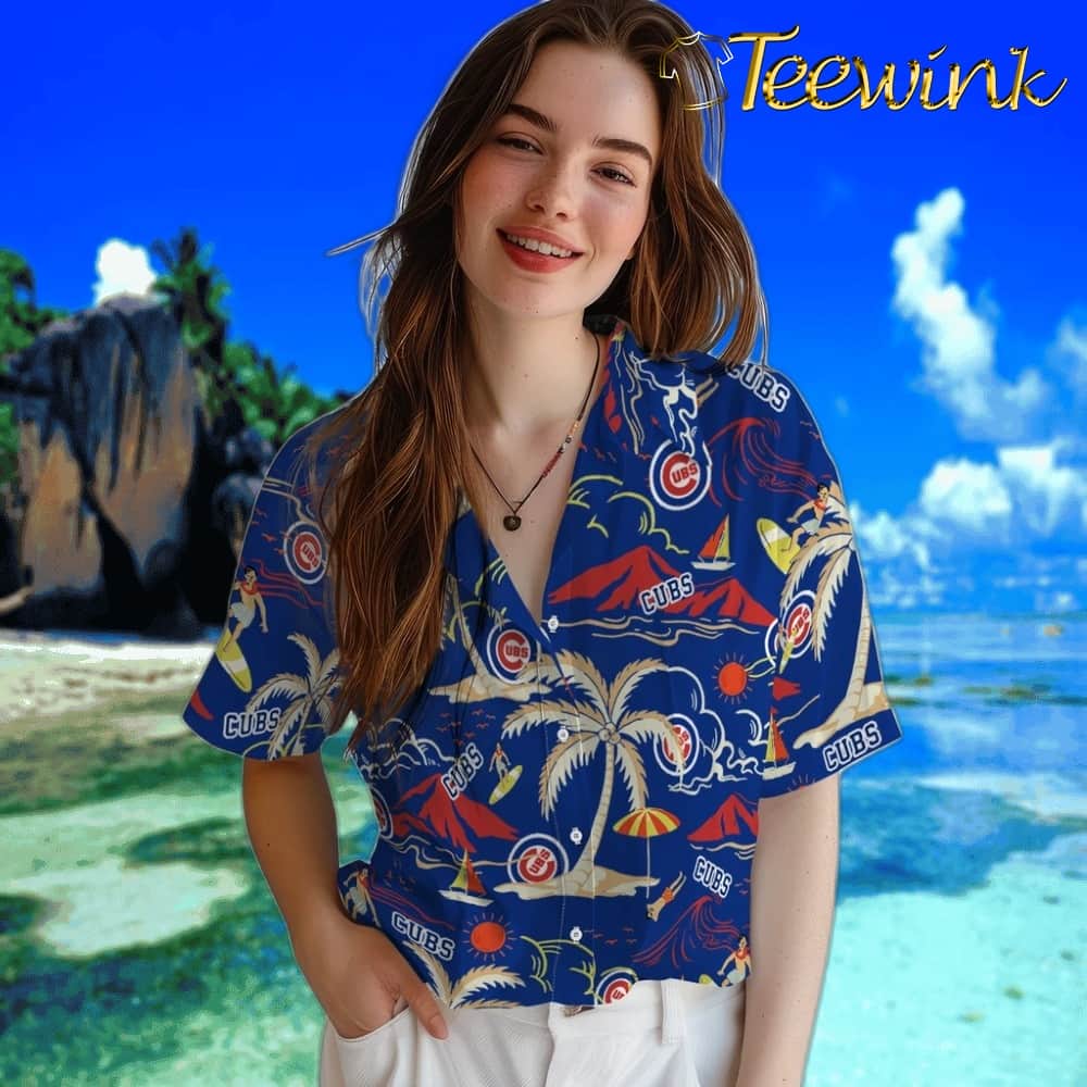 Chicago Cubs Hawaiian Shirt – Palm Tree Island image 4 Chicago Cubs Hawaiian Shirt – Palm Tree Island image 4